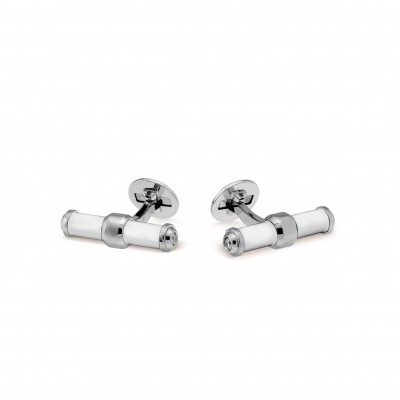 VAN CLEEF ARPELS PIERRE ARPELS STICKS CUFFLINKS - WHITE GOLD, AGATE, DIAMOND  VCARO6BB00