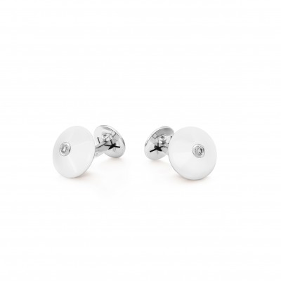 VAN CLEEF ARPELS PIERRE ARPELS PASTILLES CUFFLINKS - WHITE GOLD, AGATE, DIAMOND  VCARO6BC00