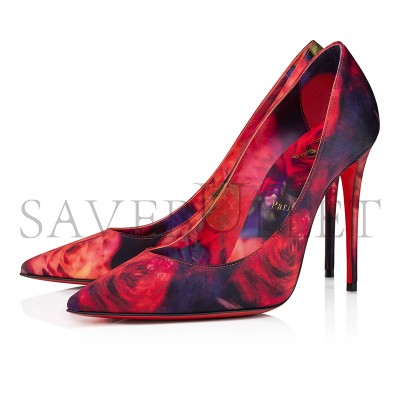 CHRISTIAN LOUBOUTINCHRISTIAN KATE 100 MM PUMPS-ROSES PRINTED CREPE SATIN-MULTICOLOR-WOMEN 1250085J646