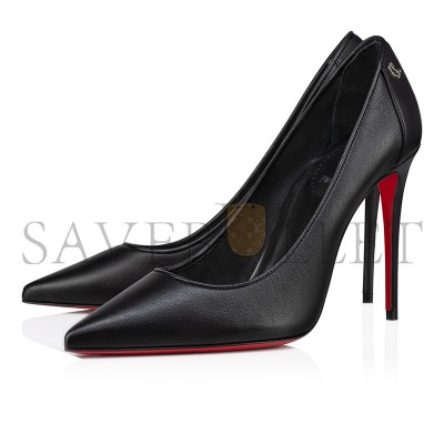 CHRISTIAN LOUBOUTIN SPORTY KATE 100 MM PUMPS-NAPPA LEATHER-BLACK-WOMEN 1250032B439