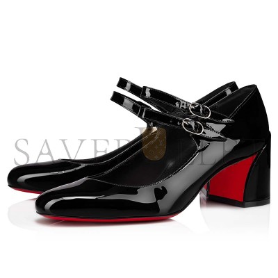 CHRISTIAN LOUBOUTIN MISS JANE 55 MM MARY JANES-PATENT CALF LEATHER-BLACK-WOMEN 1220145B439