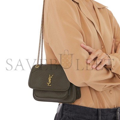 YSL NIKI CROSSBODY BAG IN LEATHER 218164781 (22*16.5*12cm)