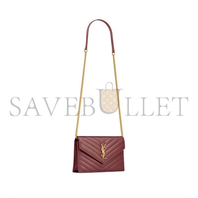 YSL CASSANDRE ENVELOPE CHAIN WALLET IN LAMBSKIN 742920AAA446592 (19*12.5*3.5cm)