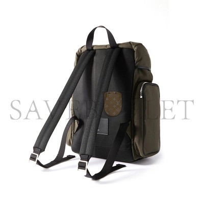 YSL CITY MULTI-POCKET BACKPACK IN ECONYL®, SMOOTH LEATHER AND NYLON 437110FABO12986 (34*42*22cm)