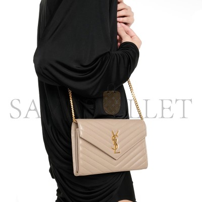 YSL CLASSIC CASSANDRE CHAIN WALLET IN LAMBSKIN 377828AAA441722 (22.5*14*4cm)