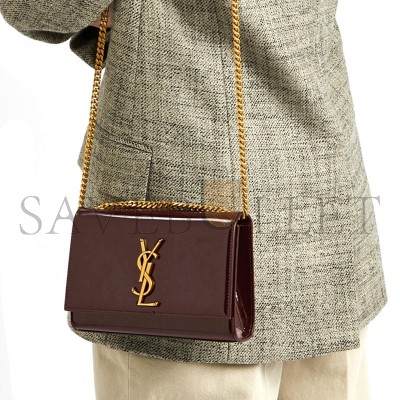 YSL KATE SMALL CHAIN BAG IN PATENT LEATHER 469390B870W2235 (20*12.5*5cm)