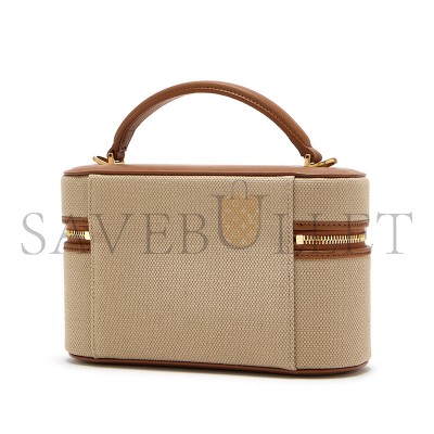 YSL GABY MINI VANITY BAG IN CANVAS AND LEATHER 834213FAC7T9856 (18*11*6.5cm)