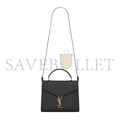 YSL CASSANDRA MEDIUM TOP HANDLE BAG IN GRAIN DE POUDRE EMBOSSED LEATHER 623931BOW0W1000 (24.5*20*11.5cm)