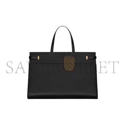 YSL MANHATTAN LARGE SHOPPING BAG IN SHINY LEATHER 7341350SX0W1000 (50*35*19cm)