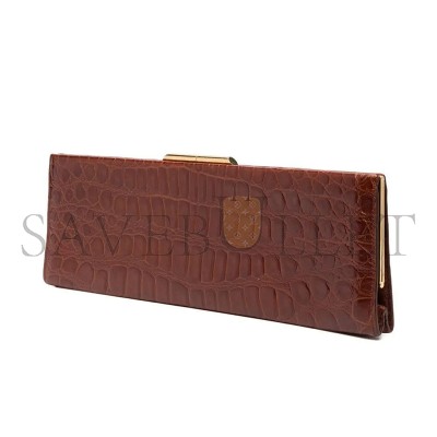 YSL MIDNIGHT LARGE CLUTCH IN CROCODILE-EMBOSSED LACQUERED LEATHER 6976582US1J2582 (33*10.5*4cm)