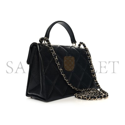 CHANEL MASTER CAVIAR QUILTED MINI RETRO TWIST TOP HANDLE AS4711 (21*13*10cm)