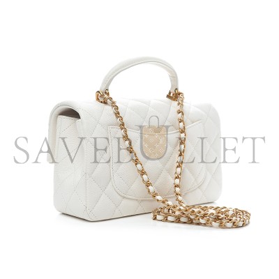CHANEL MASTER CAVIAR QUILTED MINI TOP HANDLE FLAP AS2431 (20*12*6cm)