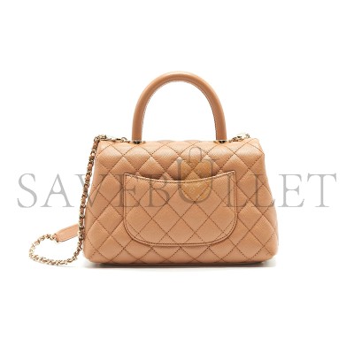 CHANEL MASTER CAVIAR QUILTED MINI COCO HANDLE FLAP BAG A92990 (23*15*9cm)