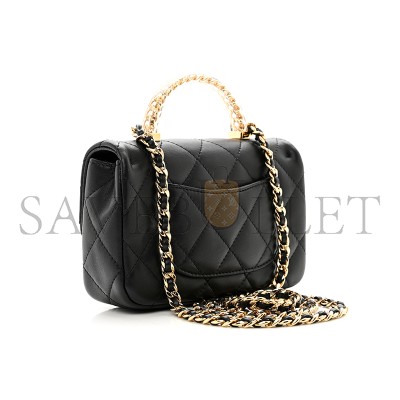CHANEL MASTER LAMBSKIN QUILTED RESIN MINI TOP HANDLE FLAP AS4847 (19*12*6cm)