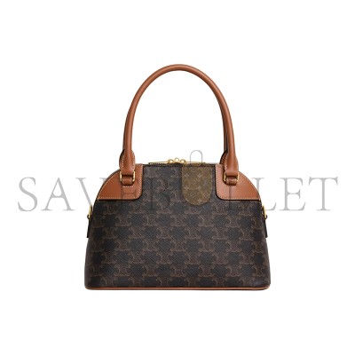 CELINE SHOULDER BAG TRIOMPHE IN TRIOMPHE CANVAS AND LAMBSKIN 121082DNK.04LU (25*17*10cm)
