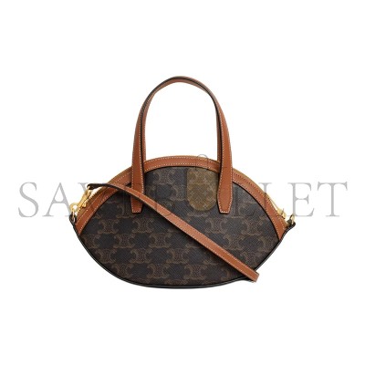 CELINE SHOULDER BAG TRIOMPHE IN TRIOMPHE CANVAS AND LAMBSKIN 122262BZJ.04LU (24*21*5cm)