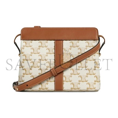 CELINE SHOULDER BAG IN TEEN CABAS DE FRANCE CANVAS AND CALFSKIN 191992BZJ.01BC (19*16*11cm)