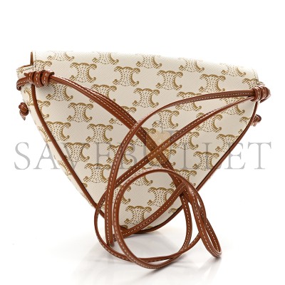CELINE CROSSBODY BAG IN TRIOMPHE CANVAS AND CALFSKIN 195902BZK.01BC (21*15*4cm)