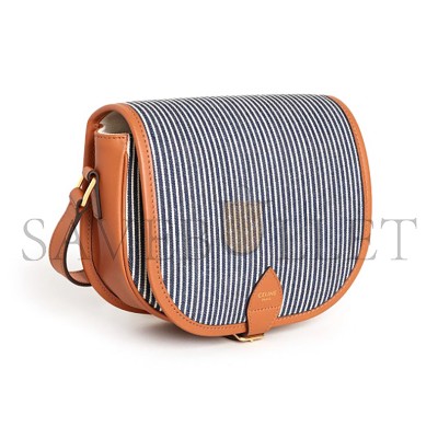 CELINE MEDIUM CROSSBODY BAG IN CANVAS AND CALFSKIN 192412DF9.07LU (18*17*6.5cm)