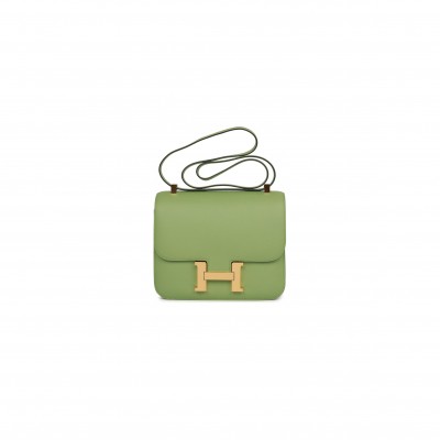 HERMES CONSTANCE 24 VERT CRIQUET EPSOM GOLD HARDWARE (24cm)