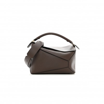 LOEWE GOATSKIN MEDIUM PUZZLE EDGE BAG TAUPE (29*19.5*14cm)