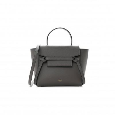 CELINE GRAINED CALFSKIN NANO BELT BAG GREY (20*19*11cm)
