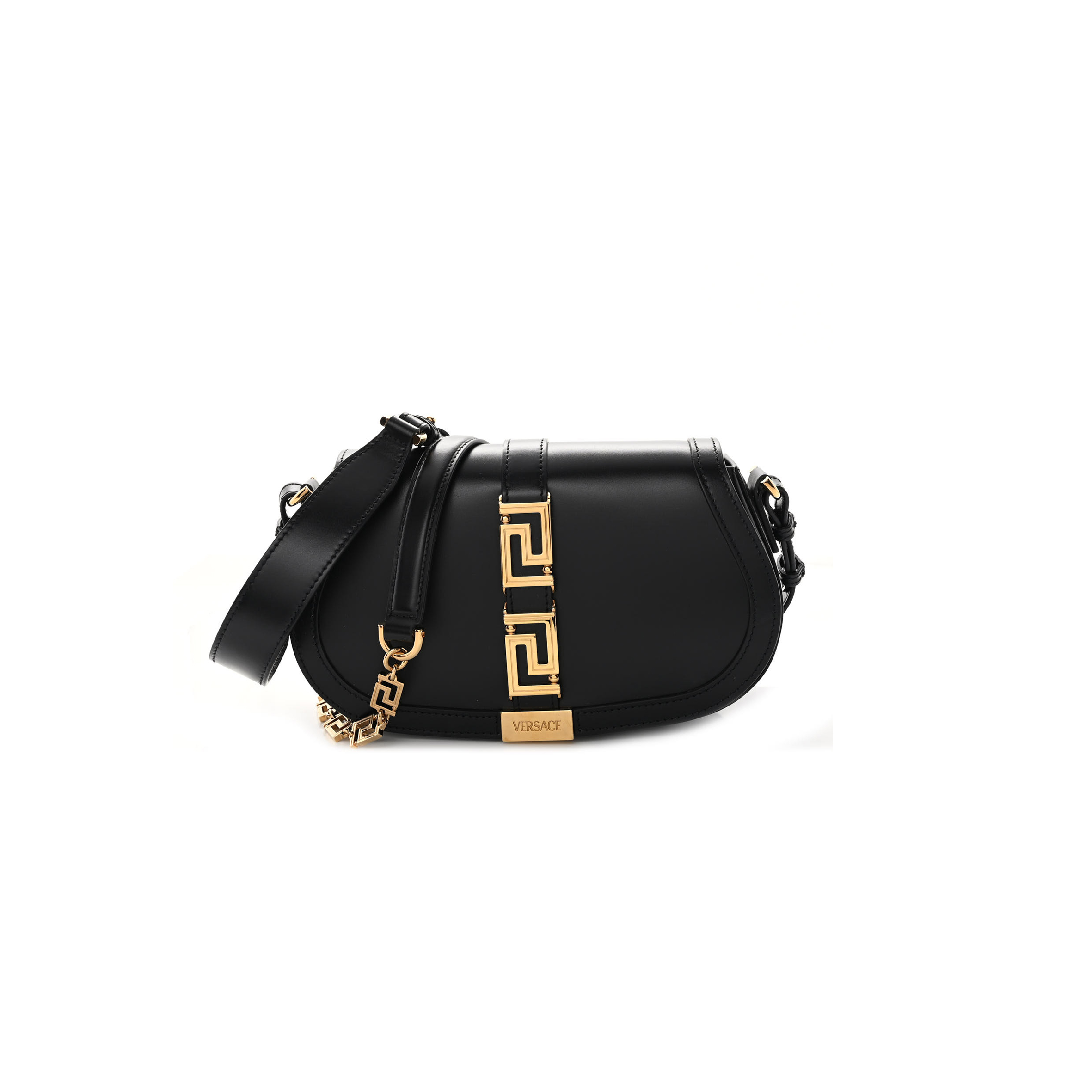 VERSACE CALFSKIN MEDIUM GRECA GODDESS SHOULDER BAG BLACK (24*15*6cm) VERSACE CALFSKIN MEDIUM GRECA GODDESS SHOULDER BAG BLACK (24*15*6cm)