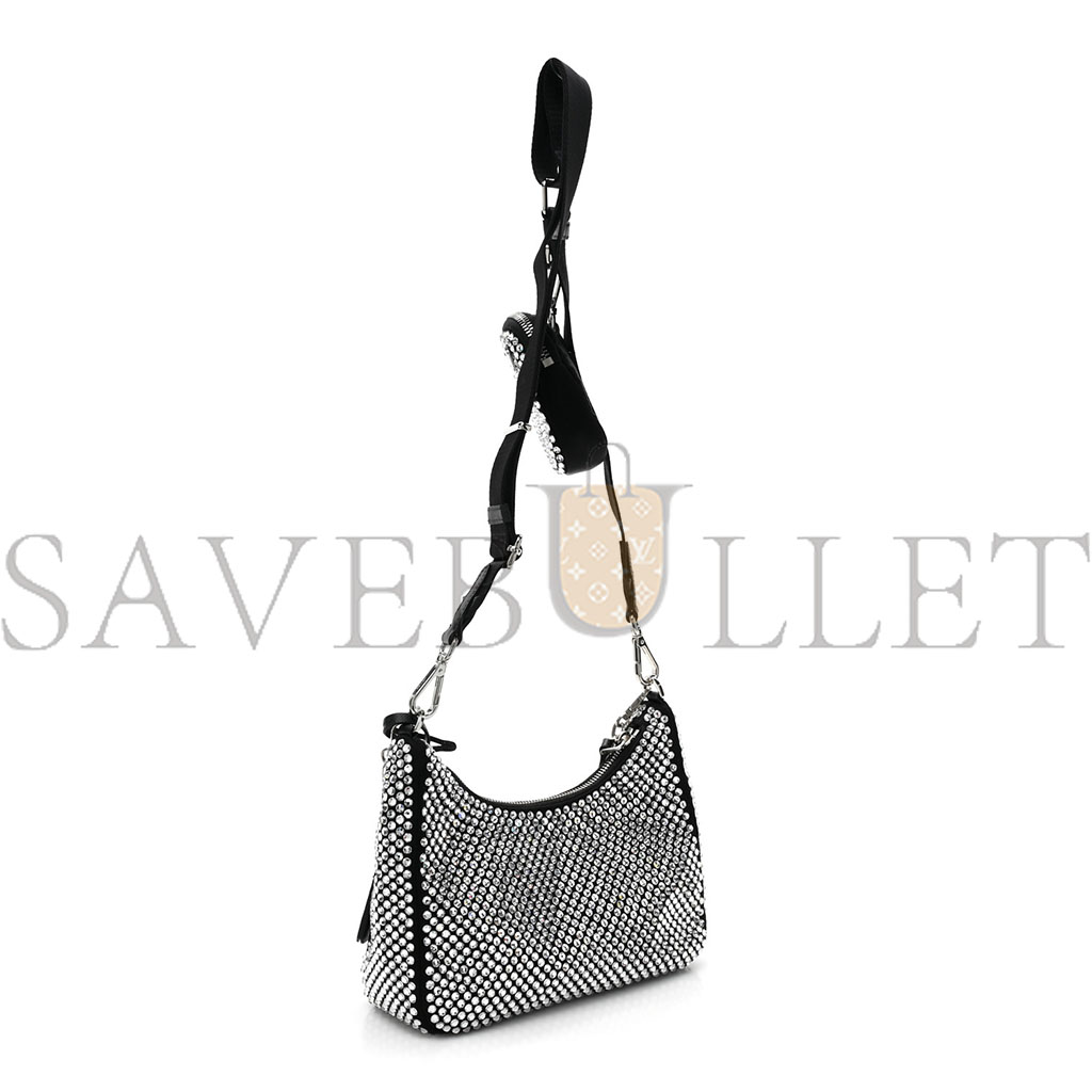 PRADA SATIN CRYSTAL RE-EDITION 2005 SHOULDER BAG CRISTAL (22*17*6cm) PRADA SATIN CRYSTAL RE-EDITION 2005 SHOULDER BAG CRISTAL (22*17*6cm)