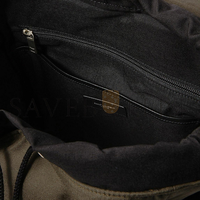 YSL CITY MULTI-POCKET BACKPACK IN ECONYL®, SMOOTH LEATHER AND NYLON 437110FABO12986 (34*42*22cm)