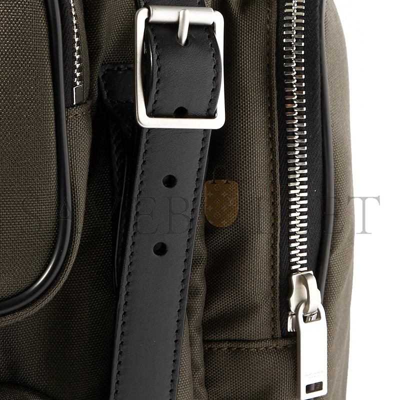 YSL CITY MULTI-POCKET BACKPACK IN ECONYL®, SMOOTH LEATHER AND NYLON 437110FABO12986 (34*42*22cm)