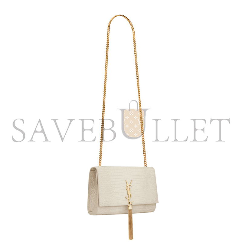 YSL KATE MEDIUM TASSEL IN CROCODILE-EMBOSSED LEATHER 354119DND0J9207 (24*14.5*5.5cm)