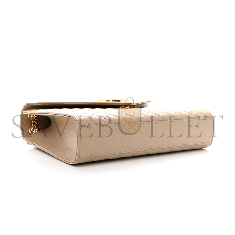 YSL ENVELOPE LARGE IN QUILTED GRAIN DE POUDRE EMBOSSED LEATHER 600166BOW912721 (31*22*7.5cm)