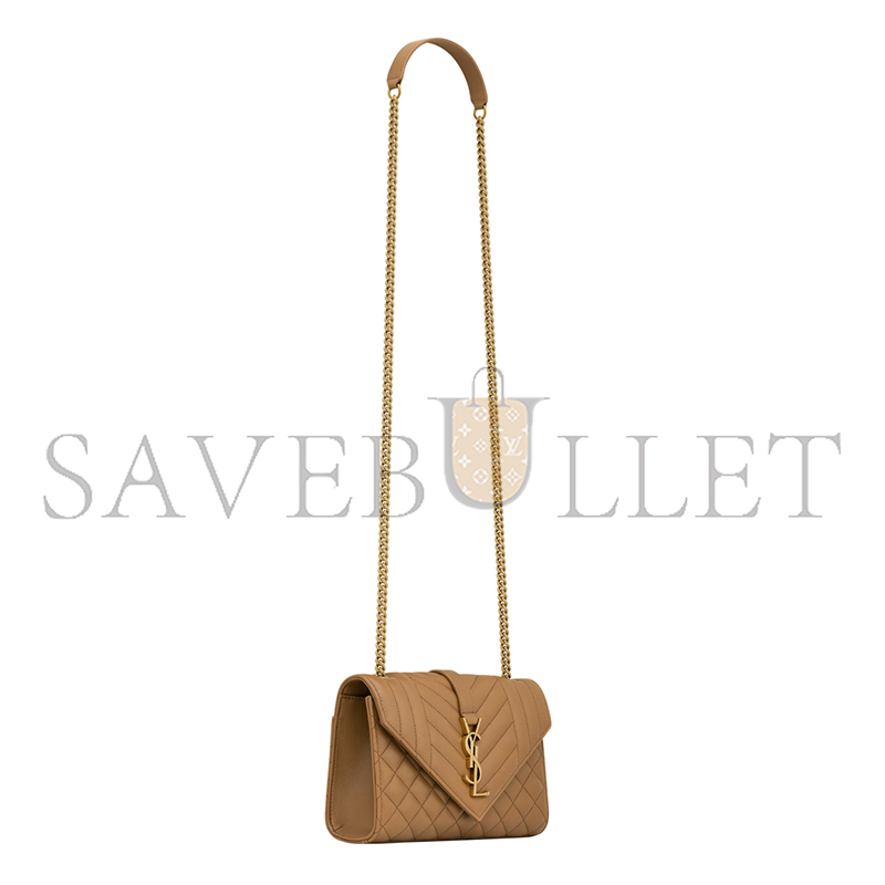 YSL ENVELOPE SMALL IN QUILTED GRAIN DE POUDRE EMBOSSED LEATHER 600195BOW912346 (21*13*6cm)