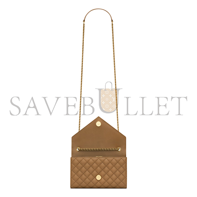 YSL ENVELOPE SMALL IN QUILTED GRAIN DE POUDRE EMBOSSED LEATHER 600195BOW912346 (21*13*6cm)