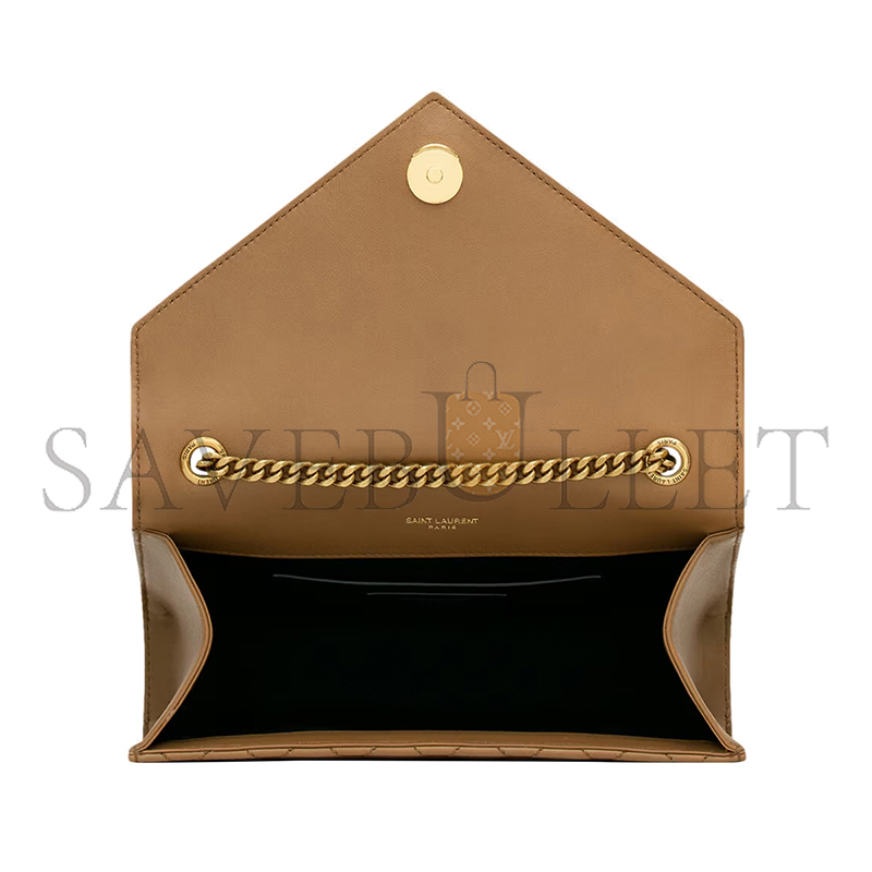 YSL ENVELOPE SMALL IN QUILTED GRAIN DE POUDRE EMBOSSED LEATHER 600195BOW912346 (21*13*6cm)
