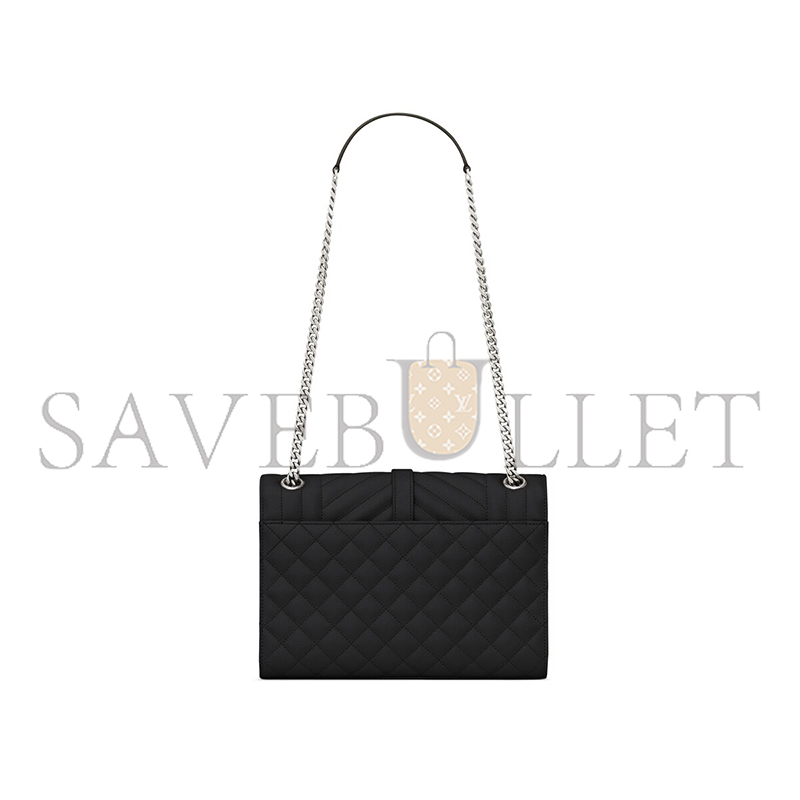 YSL ENVELOPE MEDIUM IN QUILTED GRAIN DE POUDRE EMBOSSED LEATHER 600185BOW921000 (24*17.5*6cm)
