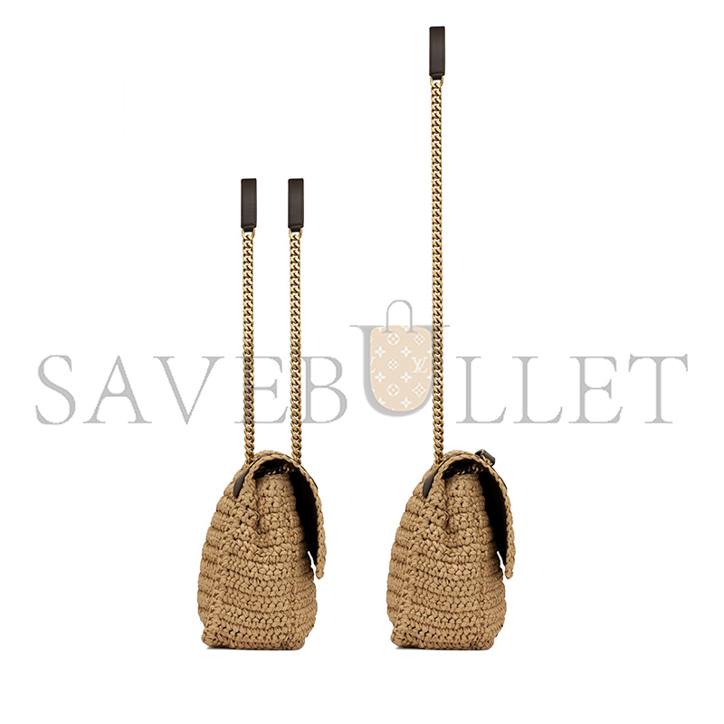 YSL NIKI MEDIUM IN RAFFIA AND LEATHER 633187GG66W7069 (28*20*8.5cm)