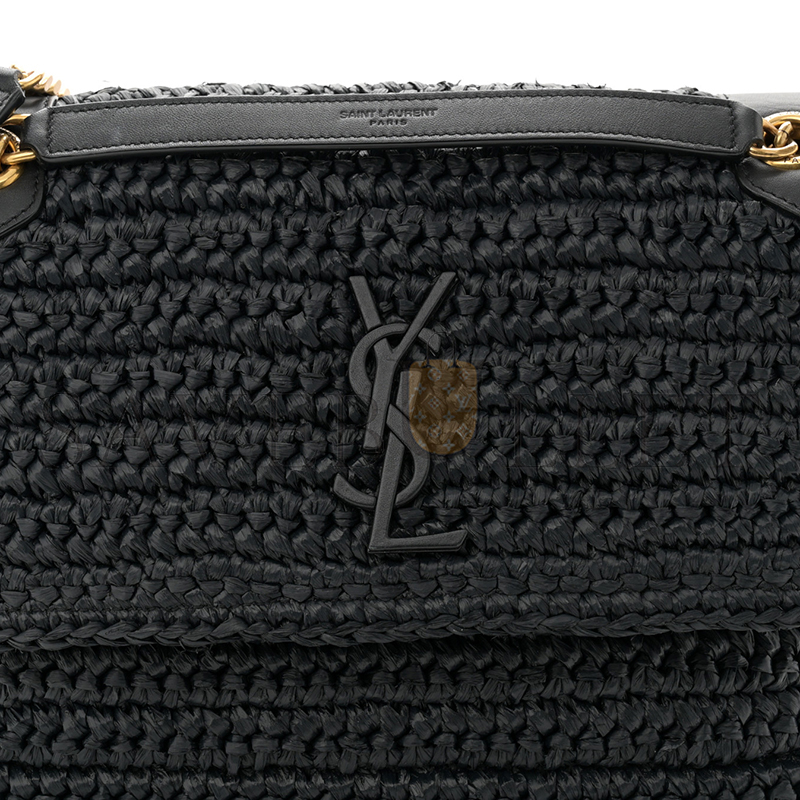 YSL NIKI MEDIUM IN RAFFIA AND LEATHER 633187GG66W1000 (28*20*8.5cm)