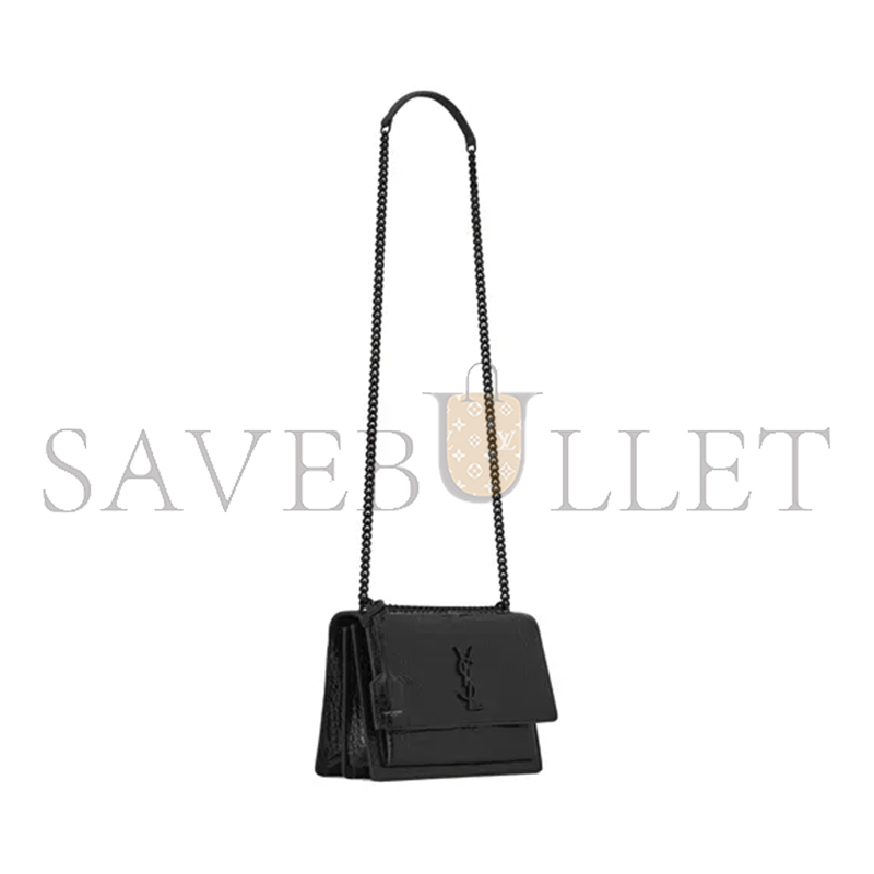 YSL SUNSET MEDIUM IN CROCODILE-EMBOSSED LEATHER 442906DND0U1000 (22*16*6.5cm)