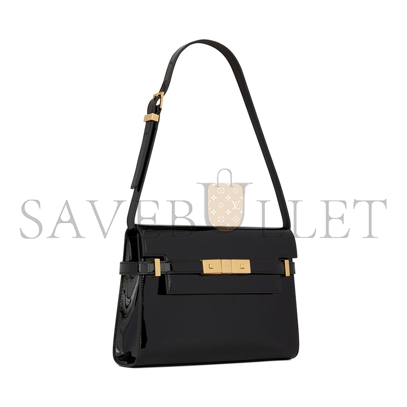YSL MANHATTAN SMALL IN PATENT LEATHER 675626B870J1000 (24*17.5*6cm)