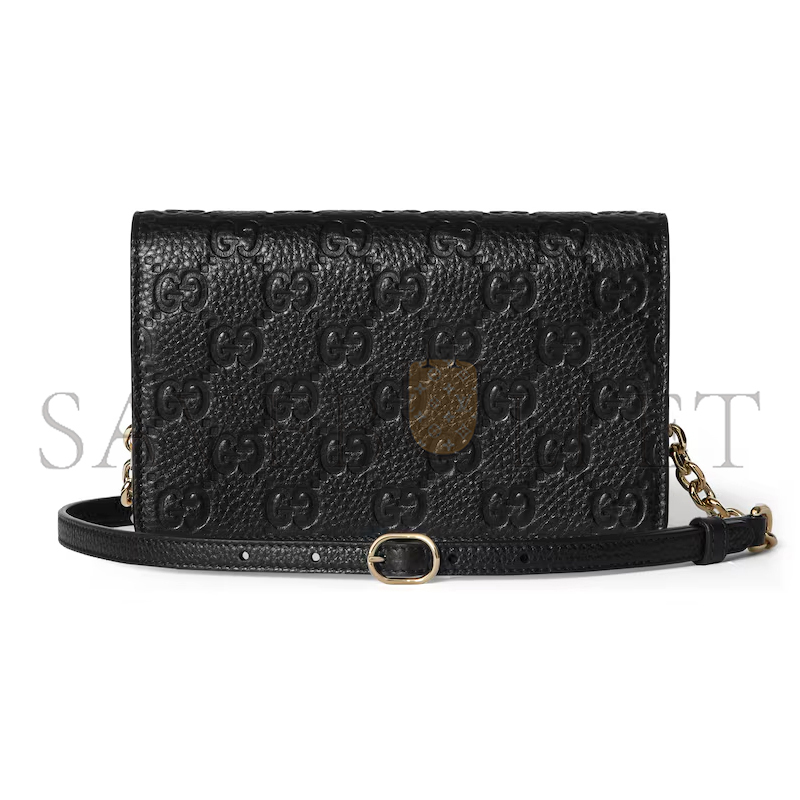 GUCCI GG EMBLEM WALLET ON CHAIN 818705 (20*12.5*4cm)