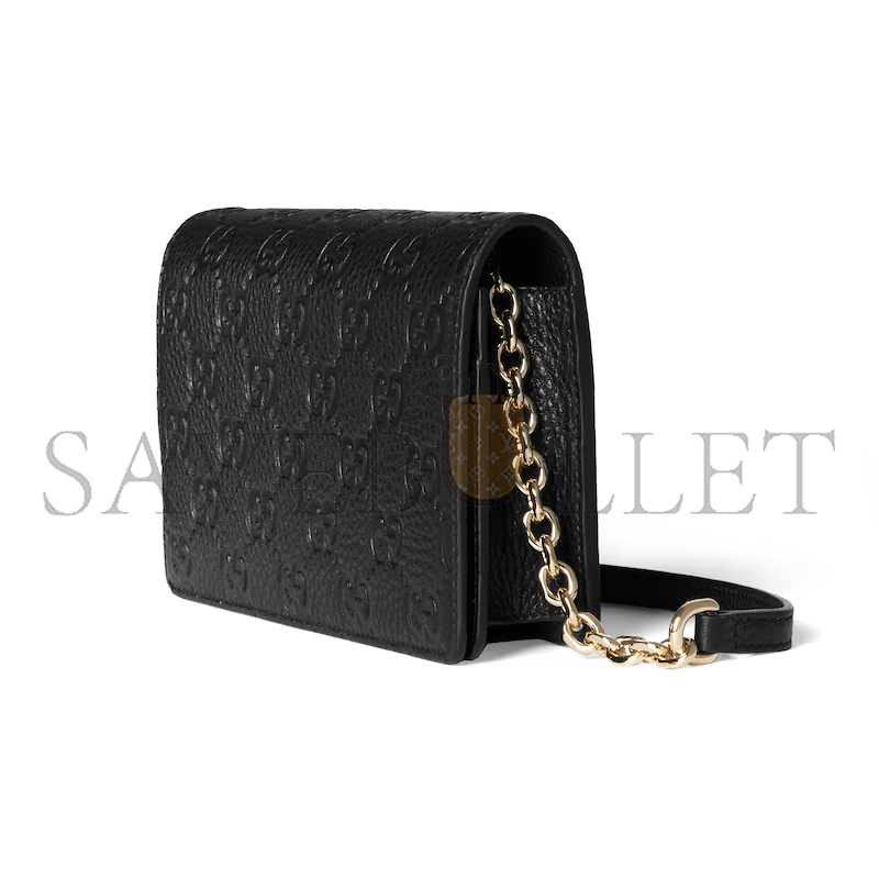 GUCCI GG EMBLEM WALLET ON CHAIN 818705 (20*12.5*4cm)