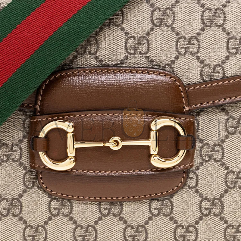 GUCCI HORSEBIT 1955 CANVAS WITH LEATHER SHOULDER BAG 700457 (30*21*7.5cm)