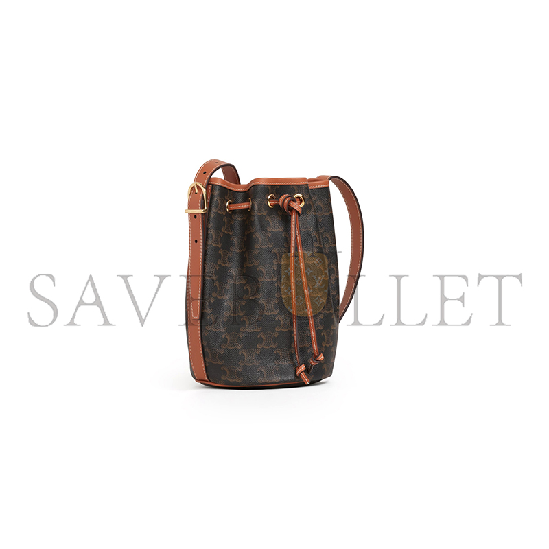 CELINE SMALL DRAWSTRING BAG IN TRIOMPHE CANVAS AND CALFSKIN 191142BZJ.04LU (21*14*14cm) CELINE SMALL DRAWSTRING BAG IN TRIOMPHE CANVAS AND CALFSKIN 191142BZJ.04LU (21*14*14cm)
