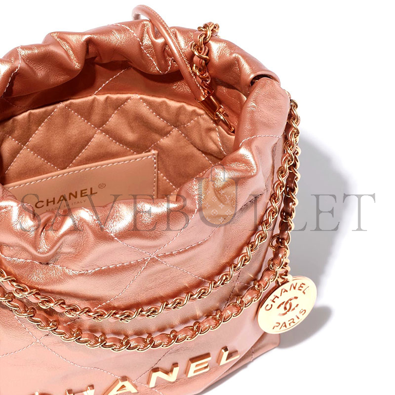 CHANEL 22 MINI HANDBAG AS3980 B10691 NN728 (20*19*6cm)