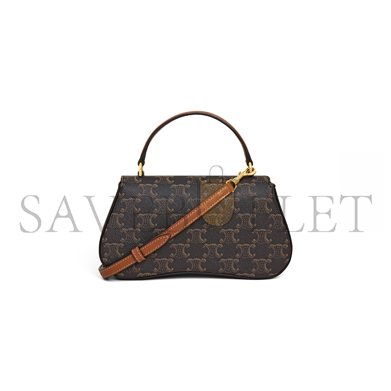 CELINE TEEN CELINE LOLA IN TRIOMPHE CANVAS AND CALFSKIN 119532FN1.04LU (20*11.5*5cm)