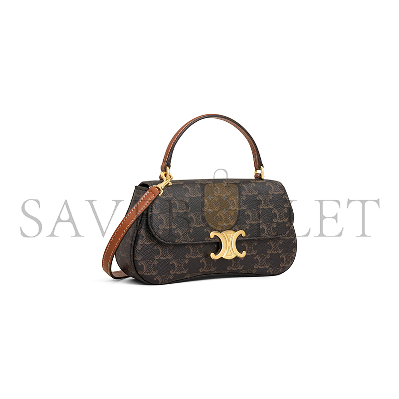 CELINE TEEN CELINE LOLA IN TRIOMPHE CANVAS AND CALFSKIN 119532FN1.04LU (20*11.5*5cm)