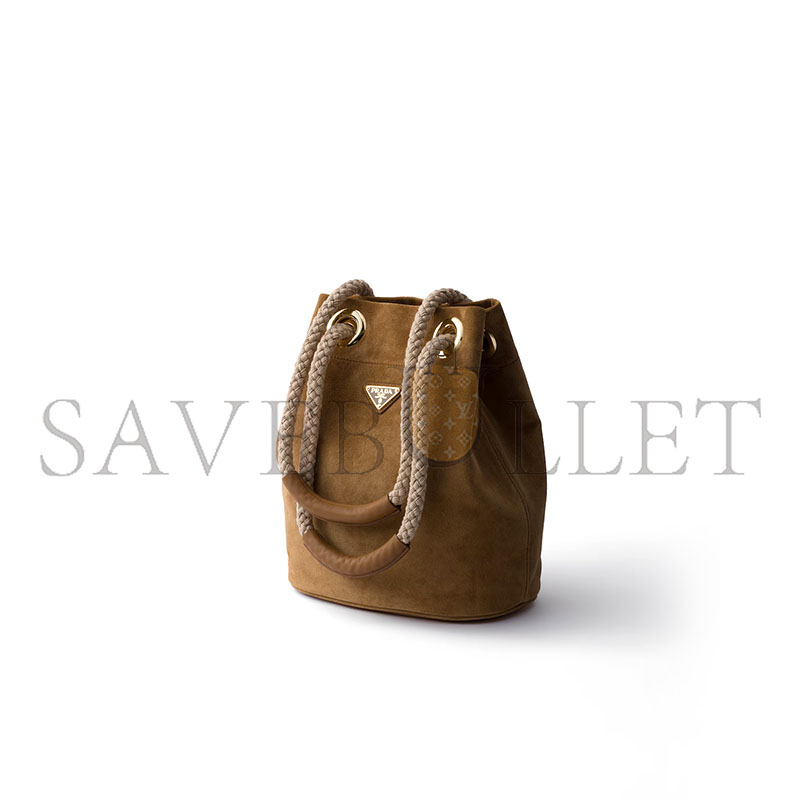 PRADA SMALL MARINER SUEDE BUCKET BAG 1BE082 (28*23.5*16.5cm) PRADA SMALL MARINER SUEDE BUCKET BAG 1BE082 (28*23.5*16.5cm)