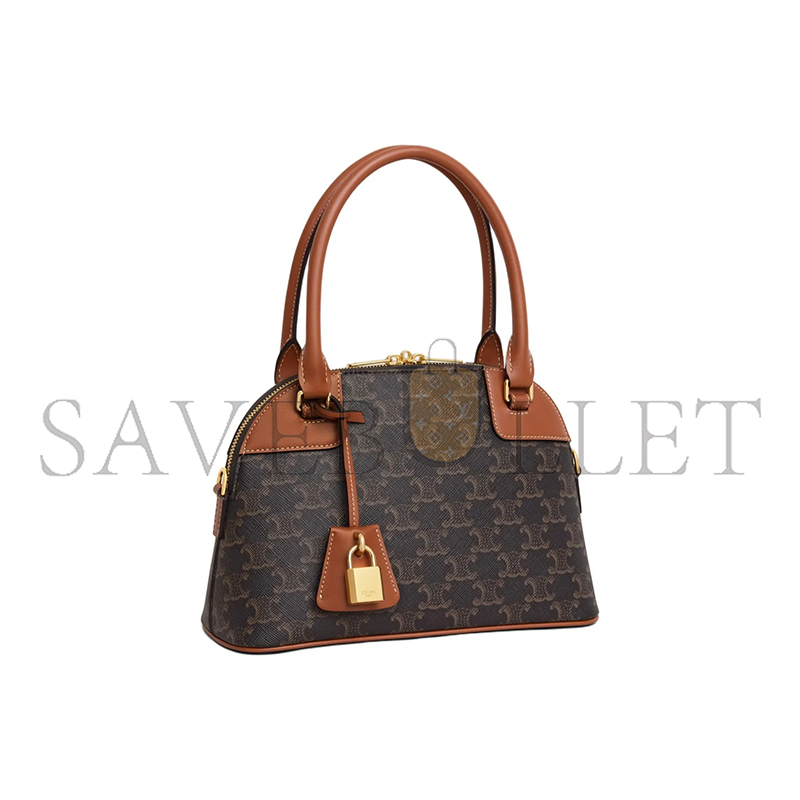 CELINE SHOULDER BAG TRIOMPHE IN TRIOMPHE CANVAS AND LAMBSKIN 121082DNK.04LU (25*17*10cm)