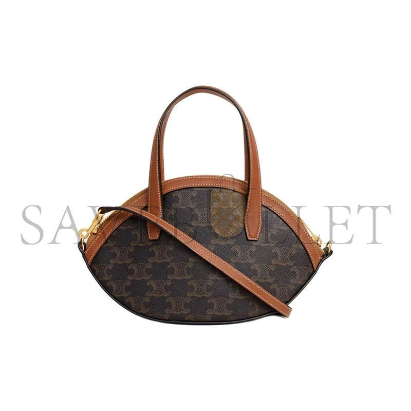 CELINE SHOULDER BAG TRIOMPHE IN TRIOMPHE CANVAS AND LAMBSKIN 122262BZJ.04LU (24*21*5cm)